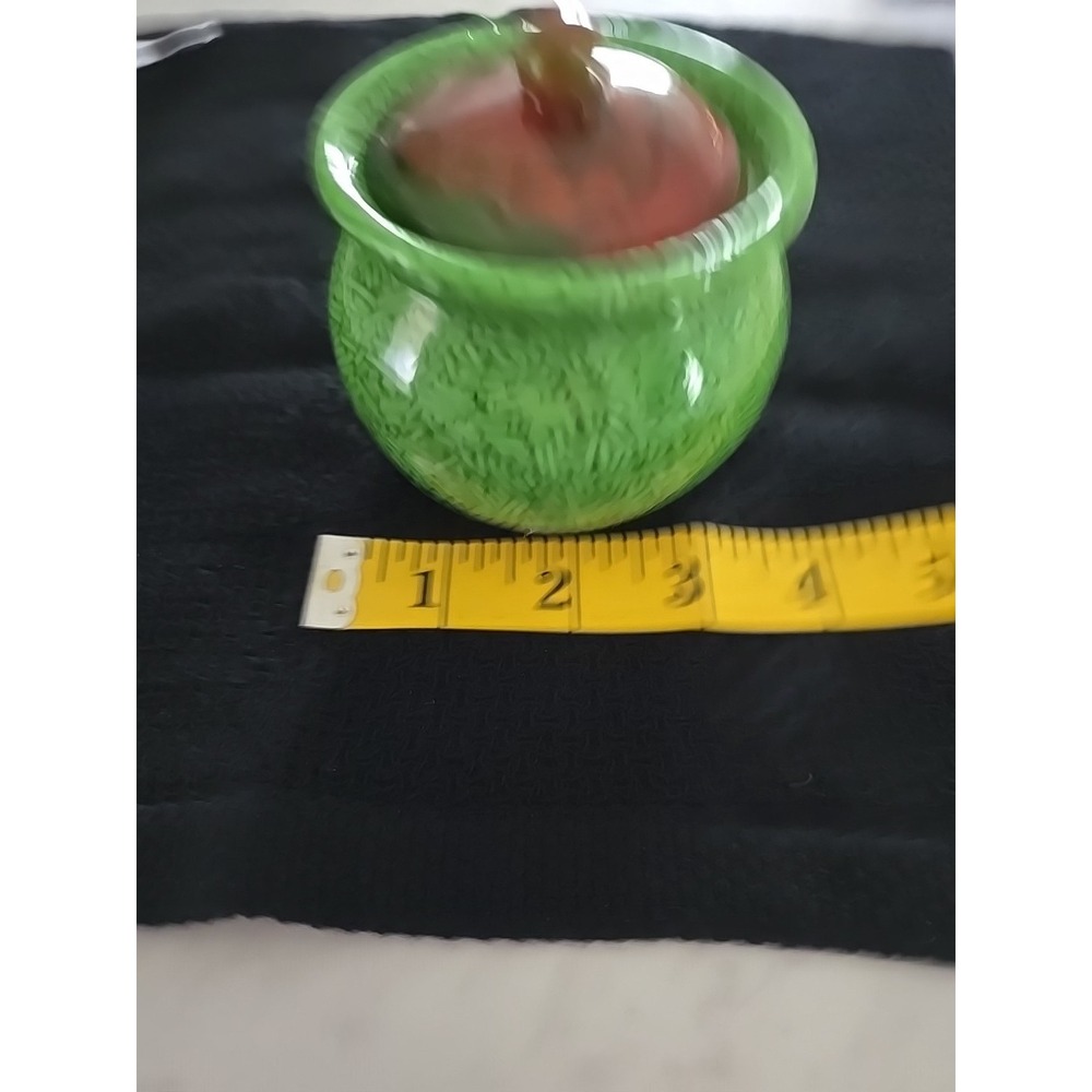 Small Handmade Decorative Jar Green Red Keys Trinkets Candy Change.  609 - Picture 7 of 8